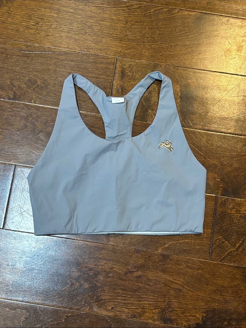 Tracksmith Light Grey Running Racerback Sports Bra size Medium